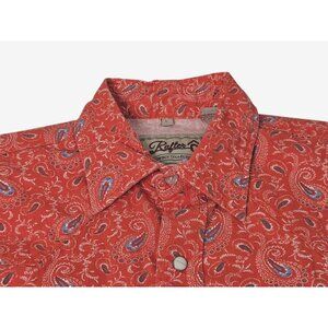 Rafter C ProFlex 45 Performance Paisley Pearl Snap Shirt Men's Large Coral